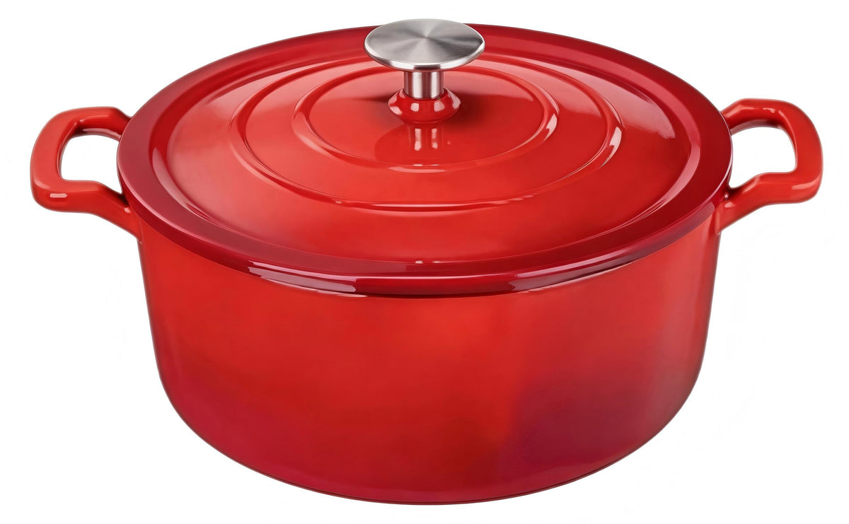 Wudengberg Cast Iron Round Casserole with Lid – 24 cm (9.4 in) · 4.3 L (4.5 qt)