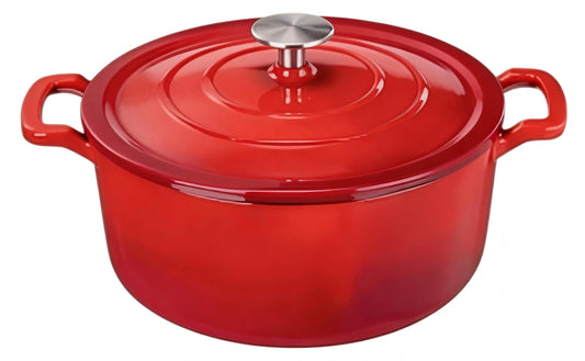 Wudengberg Cast Iron Round Casserole with Lid – 24 cm (9.4 in) · 4.3 L (4.5 qt)
