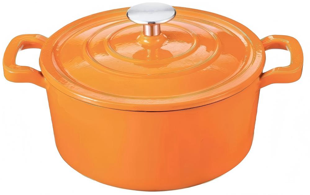 Wudengberg Cast Iron Round Casserole with Lid – 25 cm (9.8 in) · 5.2 L (5.5 qt)